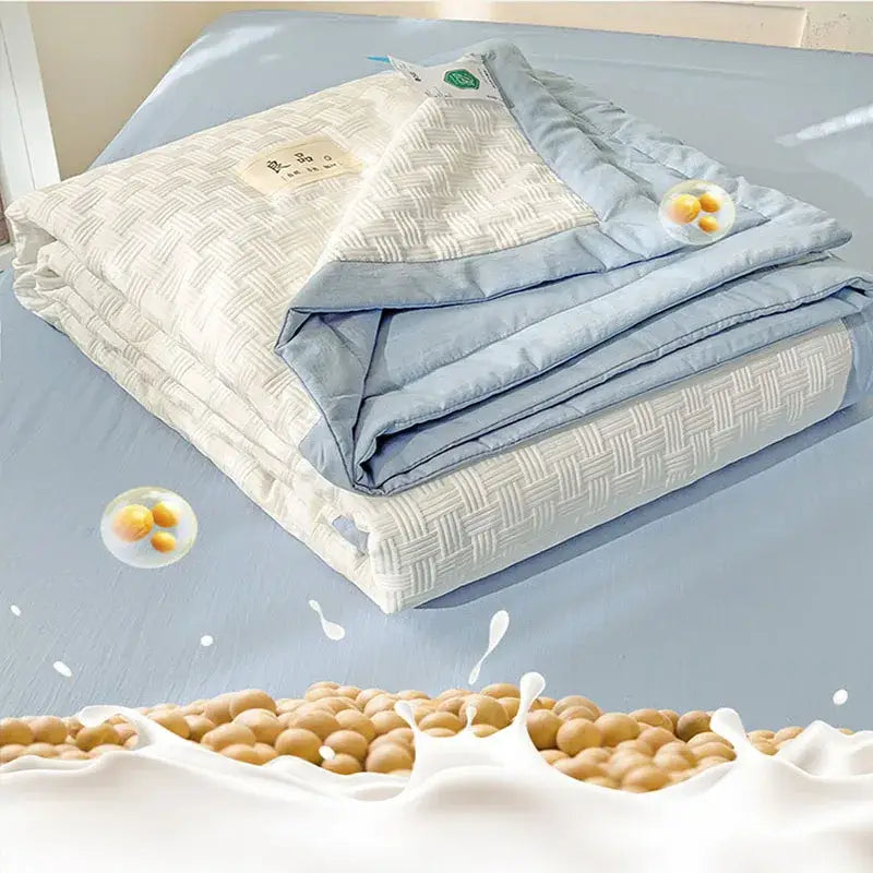White Green Jacquard Blanket