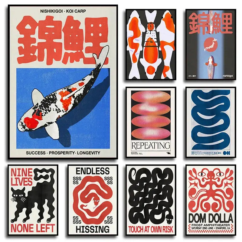Abstract Koi Poster Art