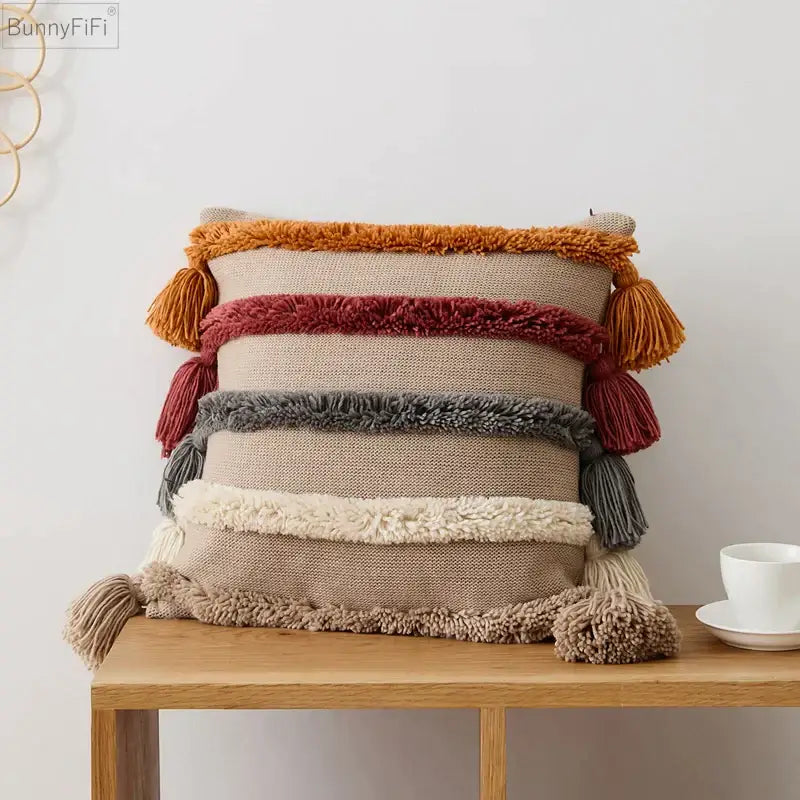 Beige Boho Cushion Cover