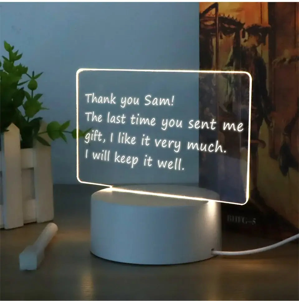 Acrylic Message Board Lamp