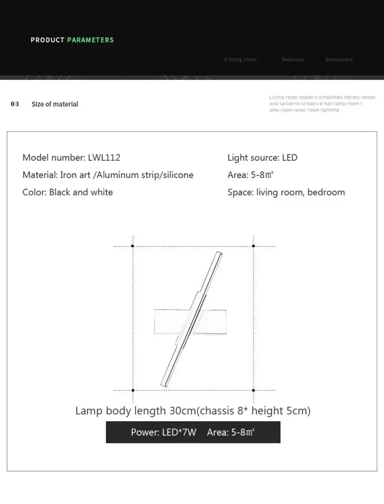 Black Dimmable LED Wall Sconce