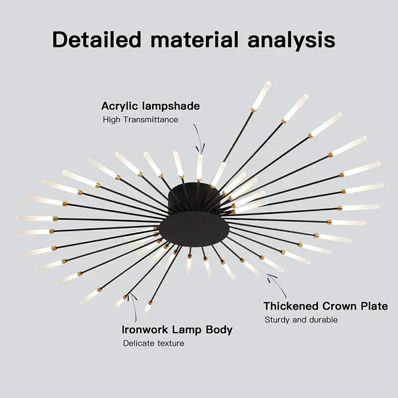 Gold Radial Ceiling Lamp