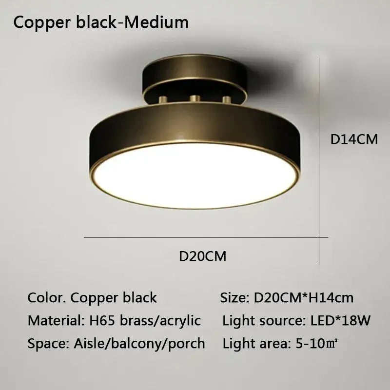 Gold LED Bedroom Ceiling Light