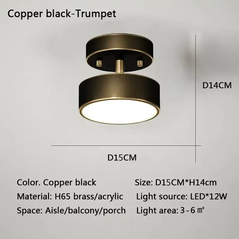 Gold LED Bedroom Ceiling Light