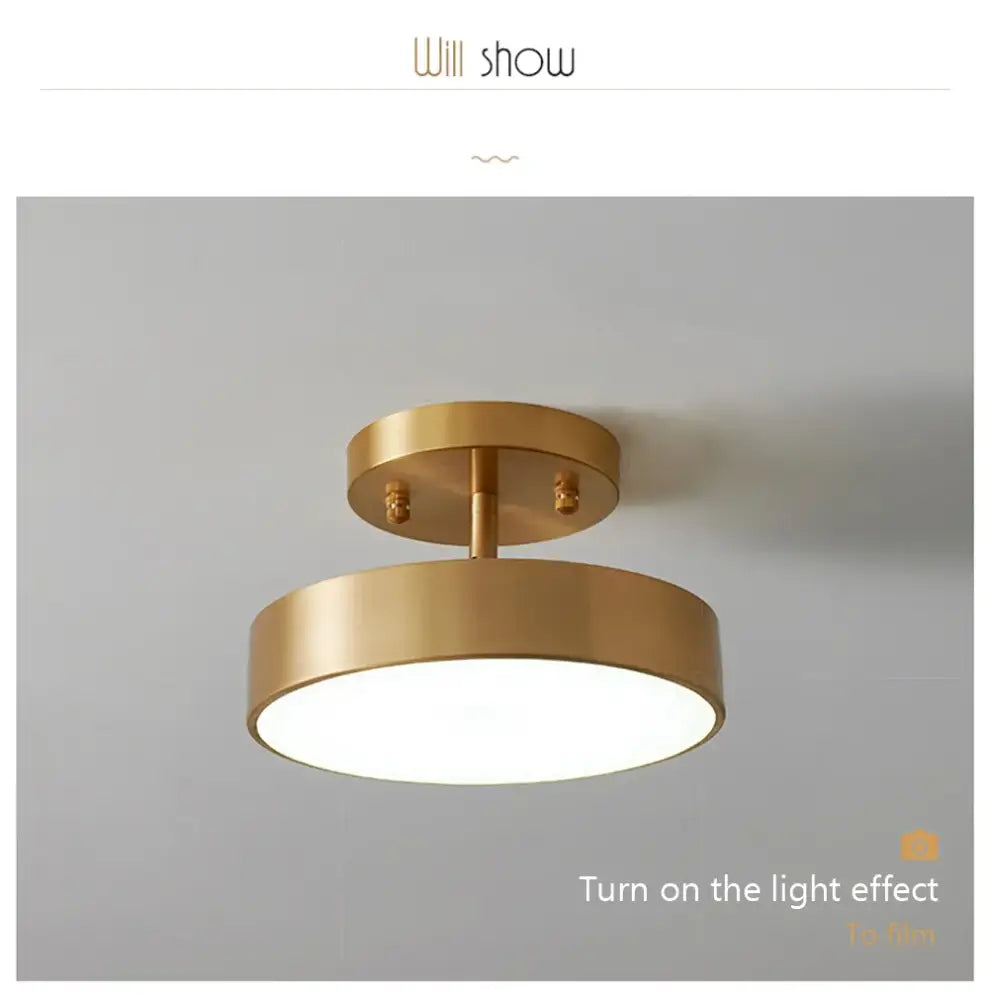 Gold LED Bedroom Ceiling Light