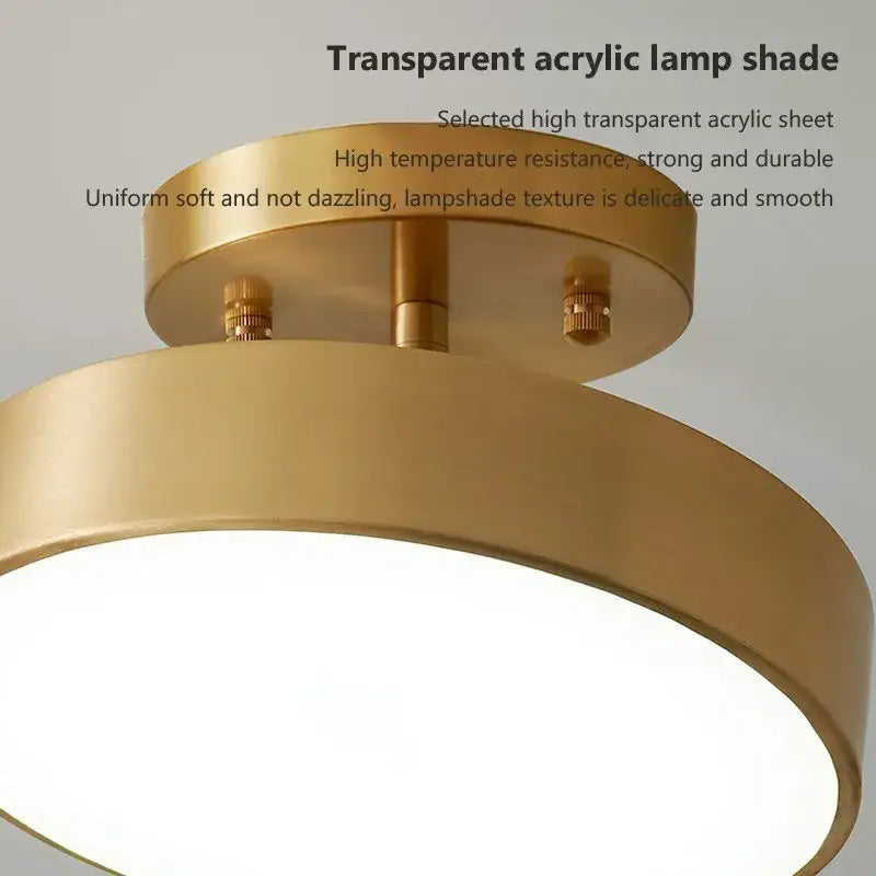 Gold LED Bedroom Ceiling Light