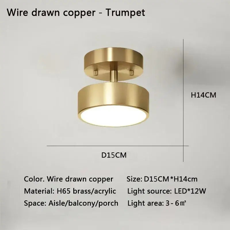 Gold LED Bedroom Ceiling Light