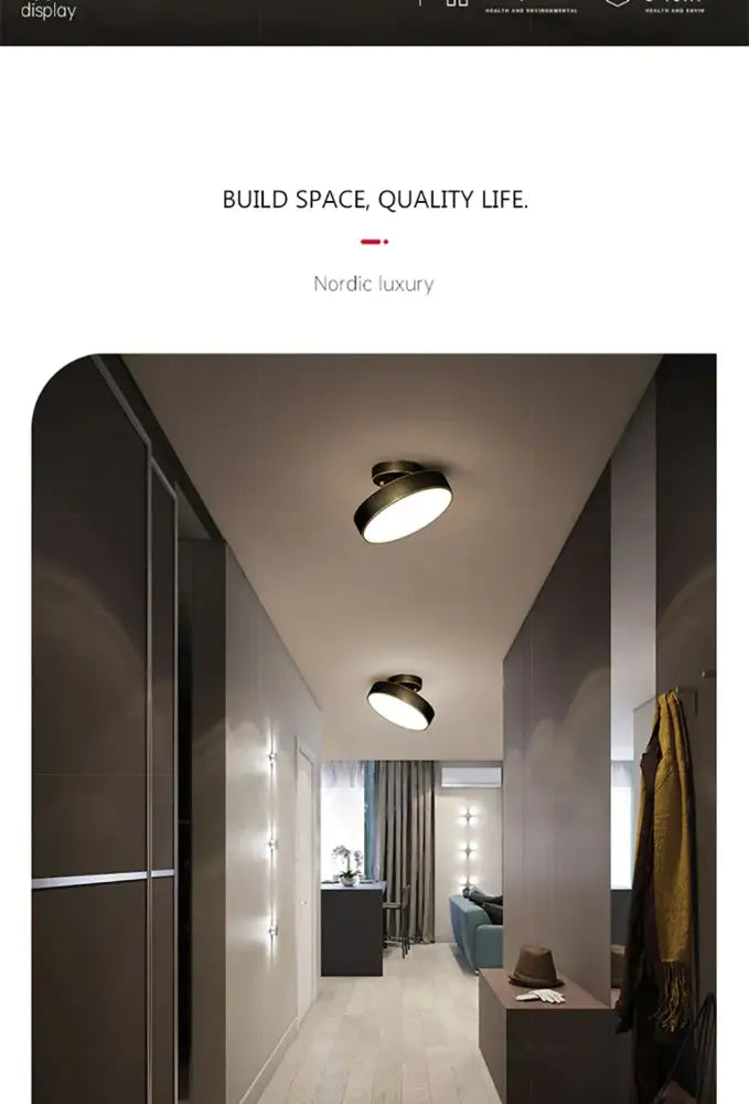 Gold LED Bedroom Ceiling Light