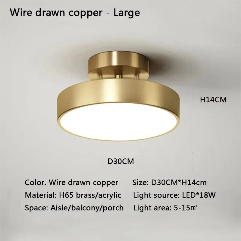 Gold LED Bedroom Ceiling Light