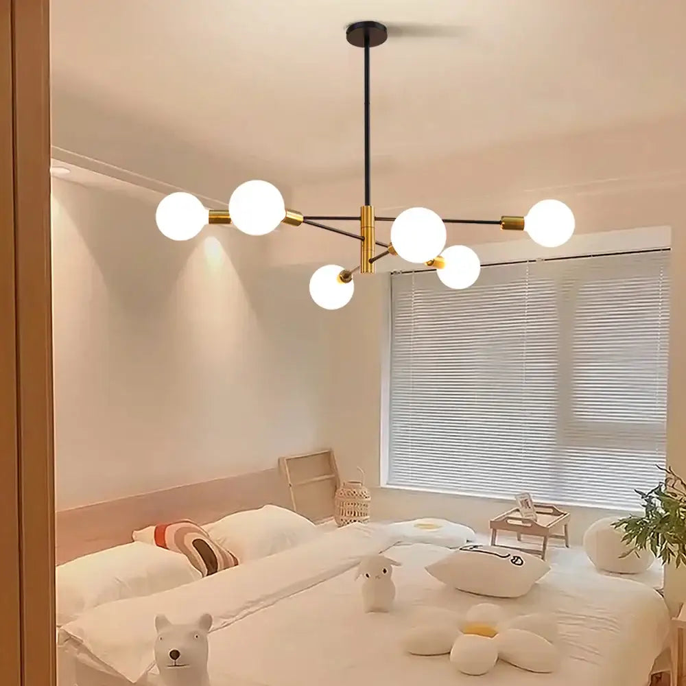 Black Gold 8-Light Ceiling Light