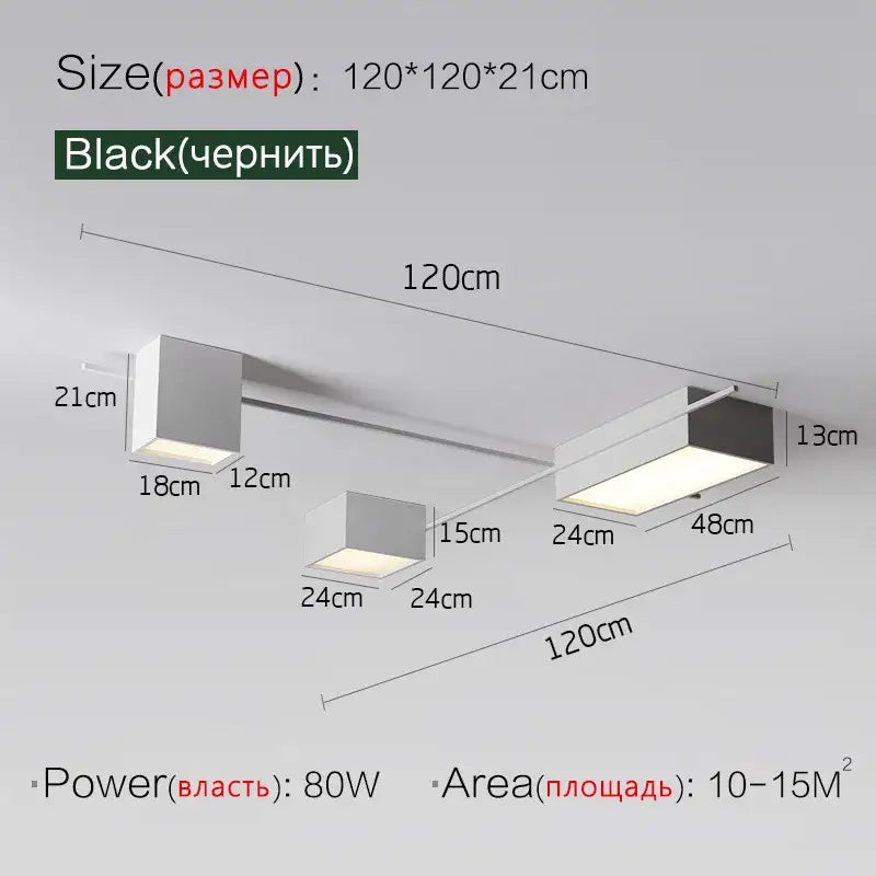 White Cube Ceiling Lamps