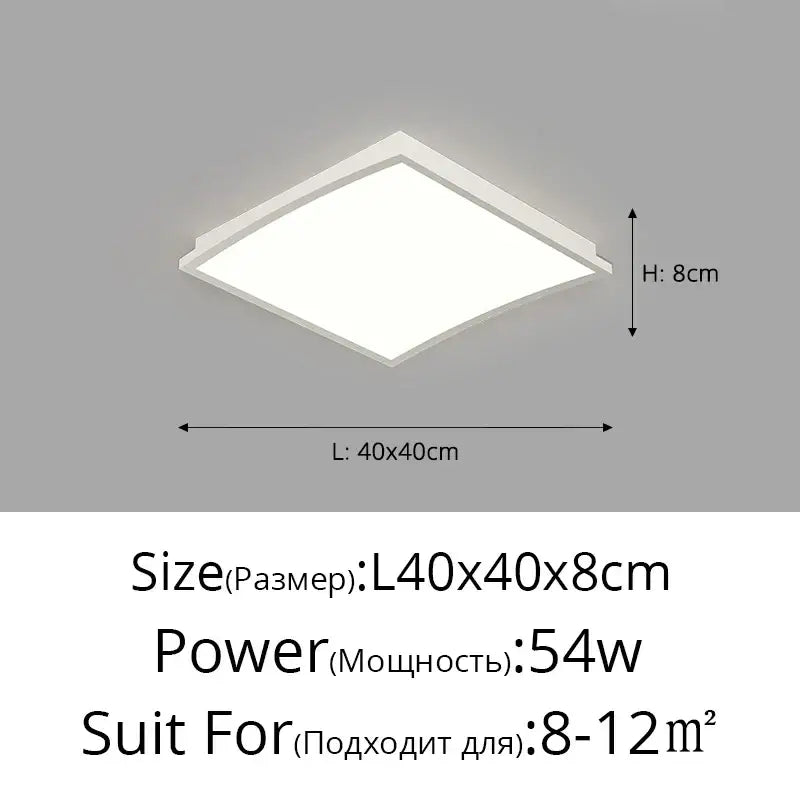 Black Square 90x60cm Ceiling Light