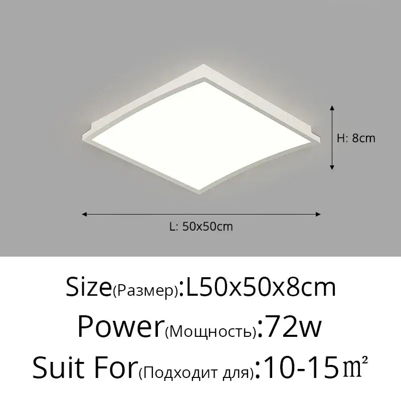 Black Square 90x60cm Ceiling Light