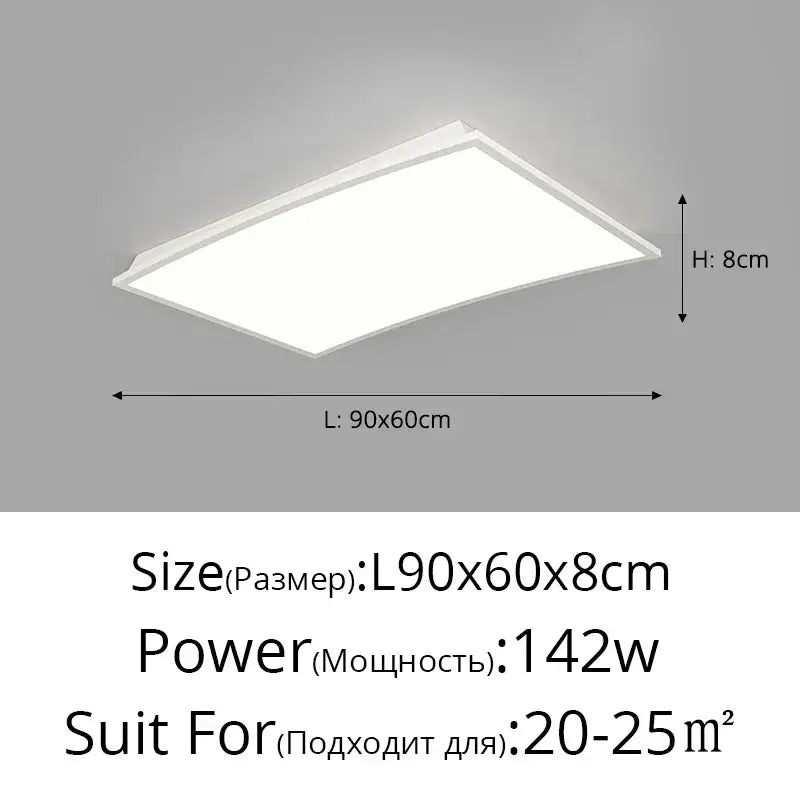 Black Square 90x60cm Ceiling Light