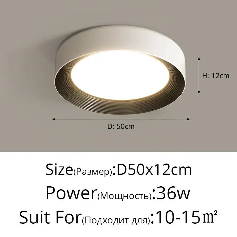 White Ribbed LED Ceiling Light