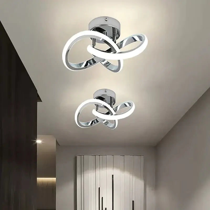 Chrome Intertwined LED Ceiling Light