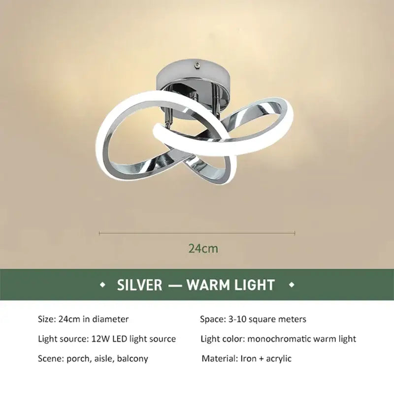 Chrome Intertwined LED Ceiling Light