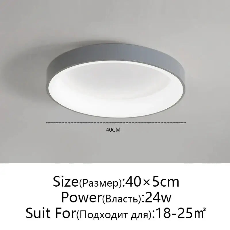 Gray Round LED Ceiling Light