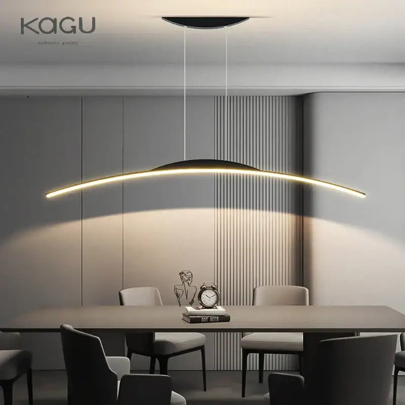 Black Curved Pendant Light