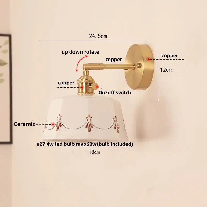 Cream Ceramic Wall Lamp