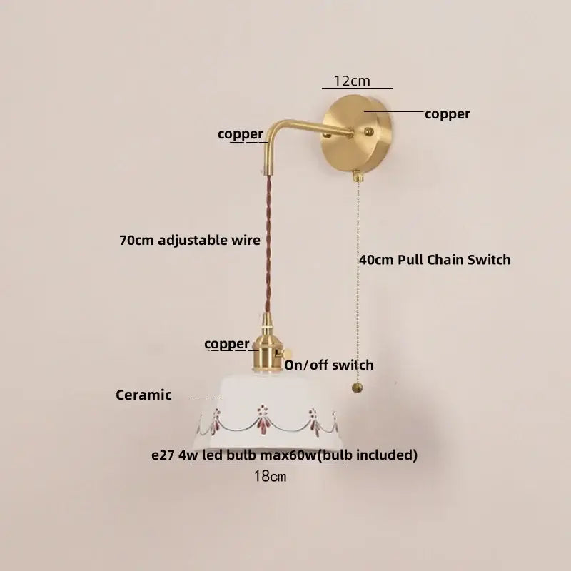 Cream Ceramic Wall Lamp