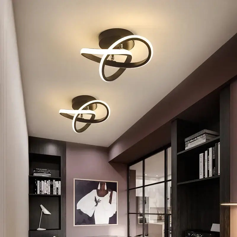 Black White Shadeless Aluminum Chandelier