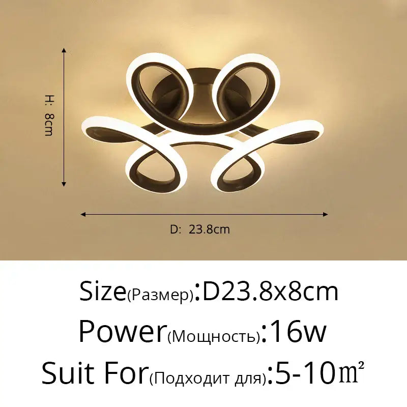 Black White Shadeless Aluminum Chandelier