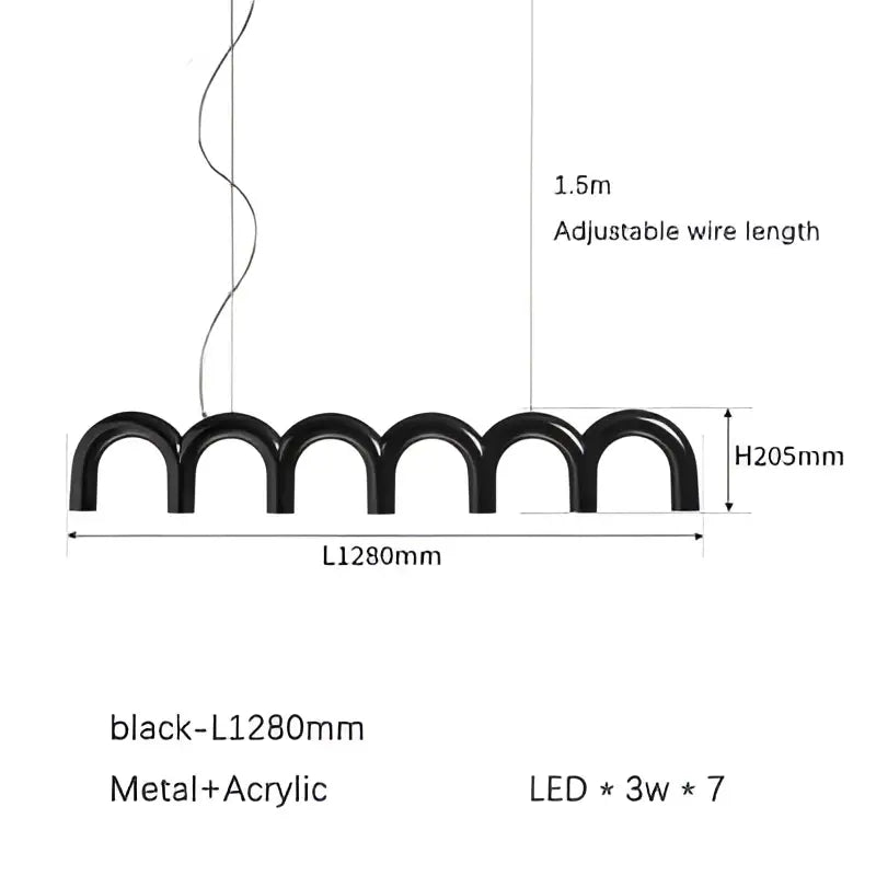 Blue Wavy LED Chandelier