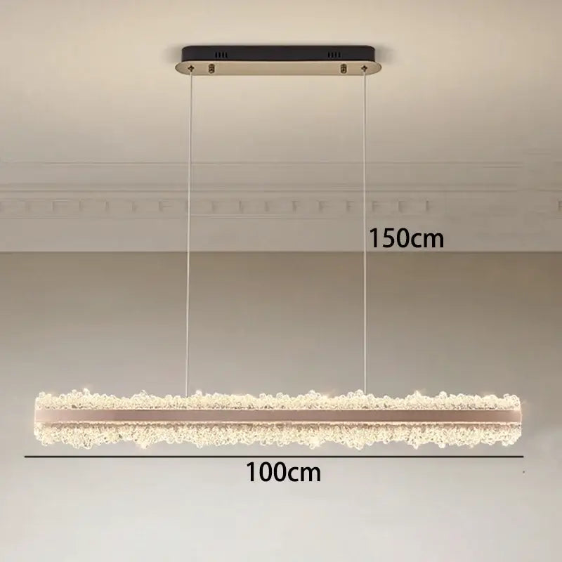 Copper Rectangular LED Chandelier