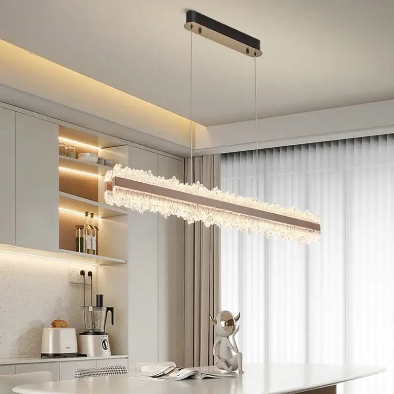 Copper Rectangular LED Chandelier