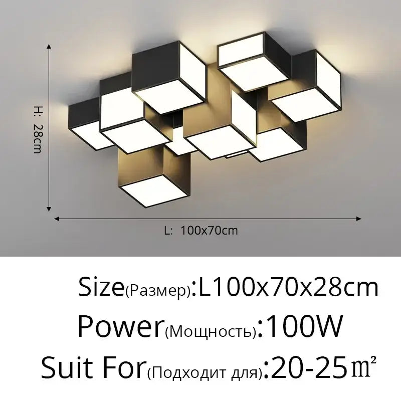 White Geometric LED Chandelier