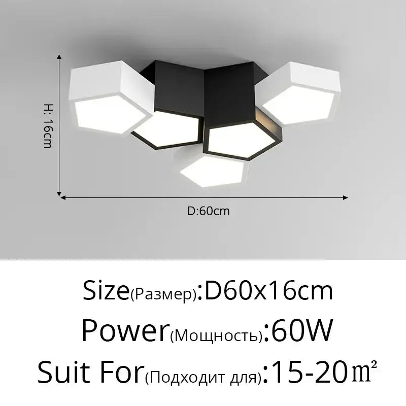 White Geometric LED Chandelier