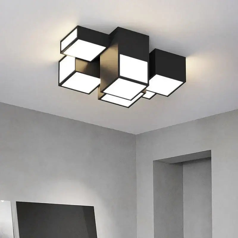 White Geometric LED Chandelier