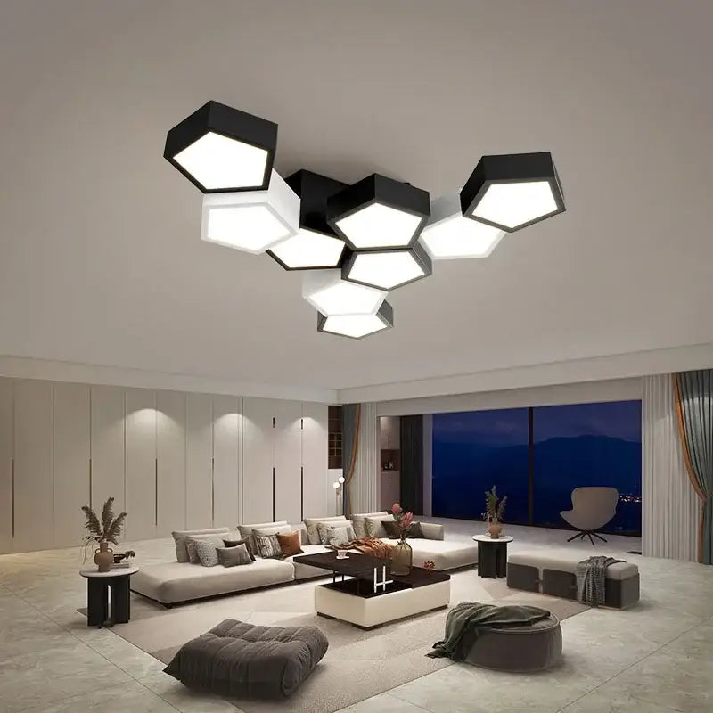 White Geometric LED Chandelier