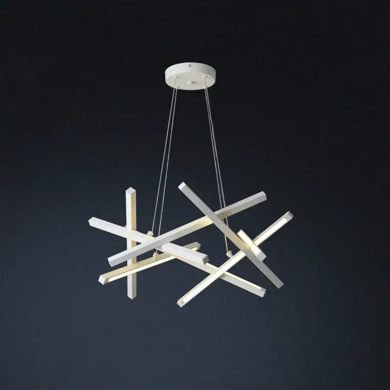 Gold Rectangular Intersecting LED Chandelier