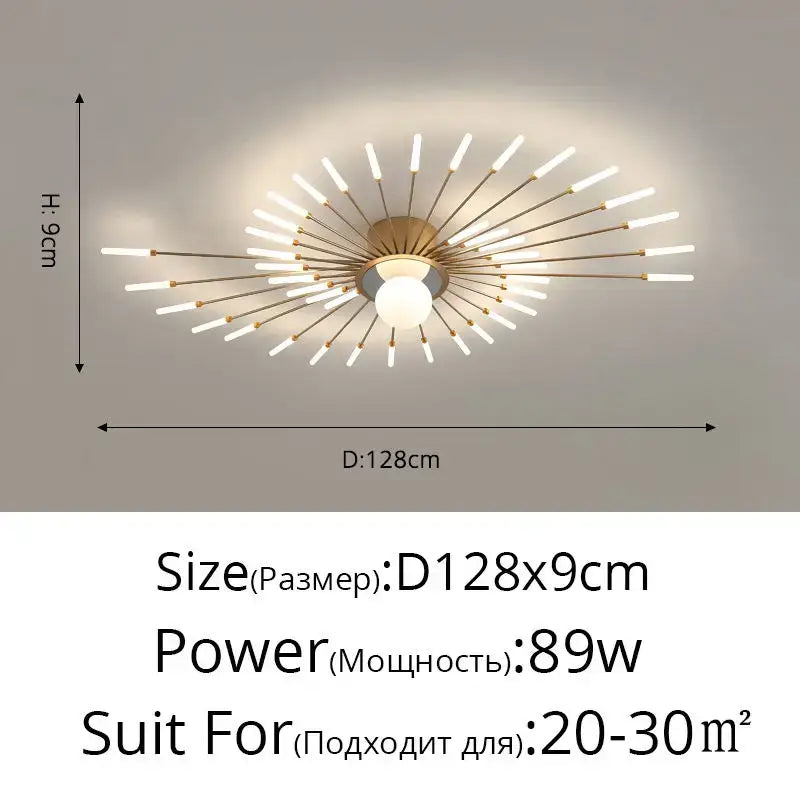 Gold Starburst 42-Head LED Chandelier