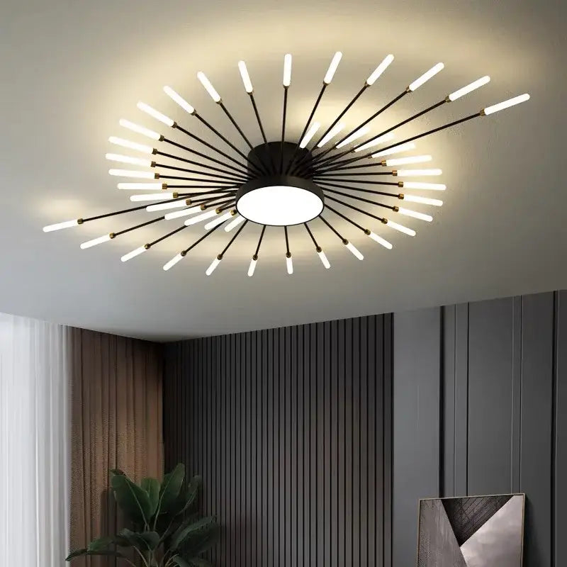 Gold Starburst 42-Head LED Chandelier