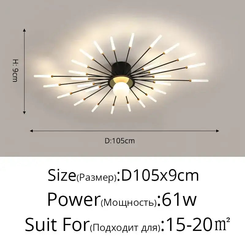 Gold Starburst 42-Head LED Chandelier