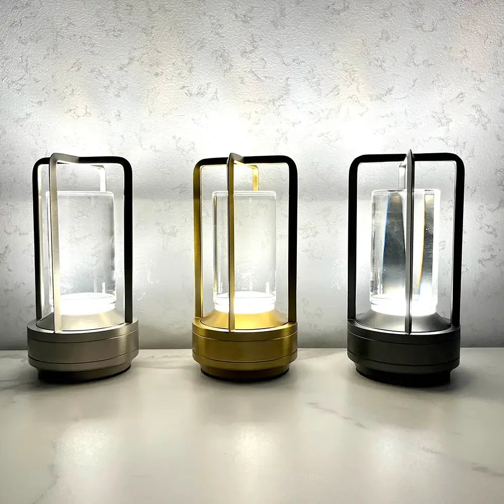 Black LED Crystal Table Lamp