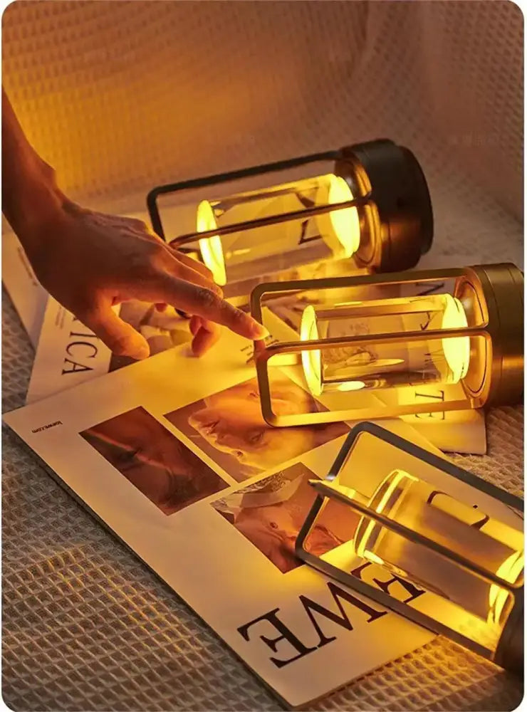 Black LED Crystal Table Lamp