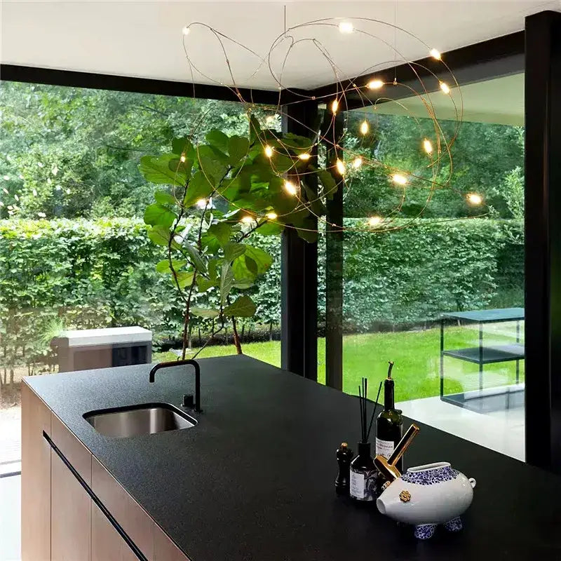 Gold Firefly LED Chandelier