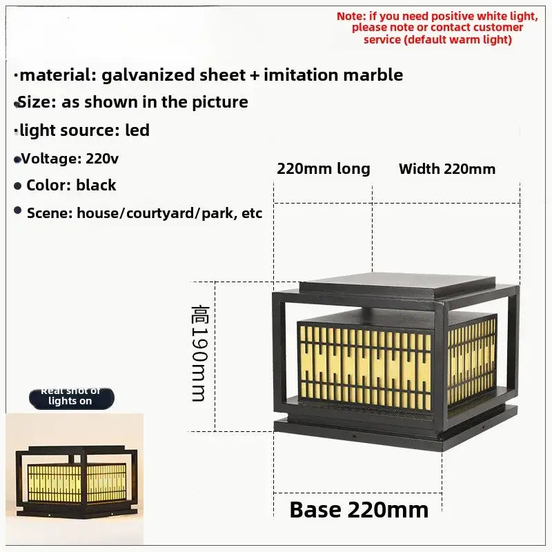 Black Gold LED Garden Lantern