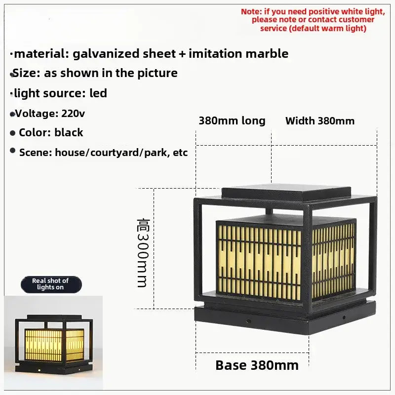 Black Gold LED Garden Lantern