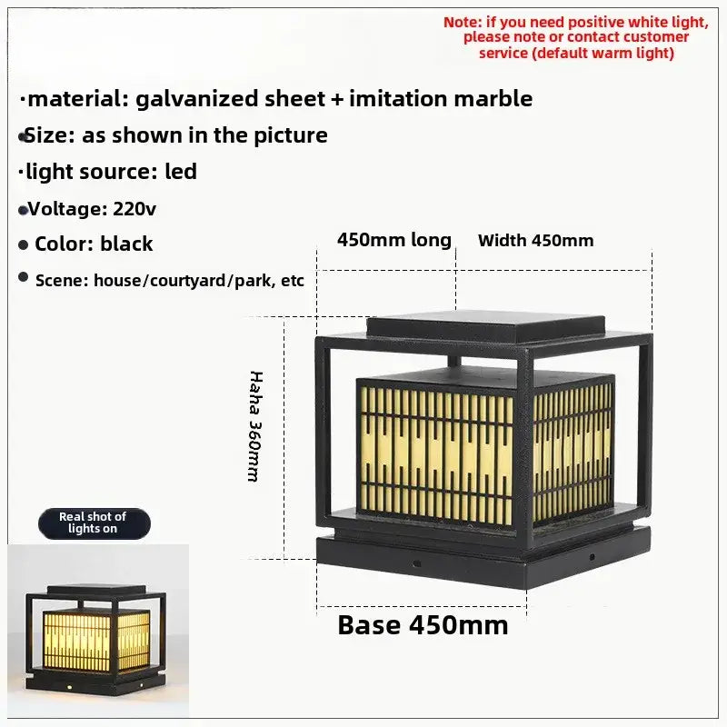 Black Gold LED Garden Lantern