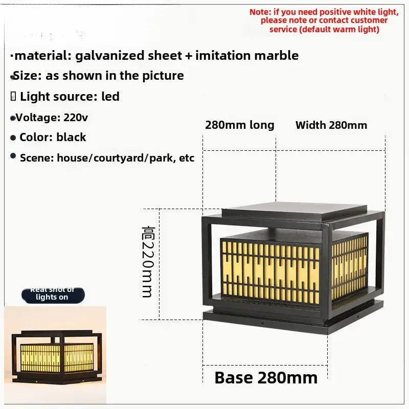 Black Gold LED Garden Lantern
