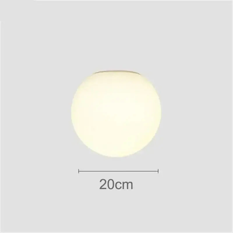 White Glass Ball 35cm Frosted Sconce