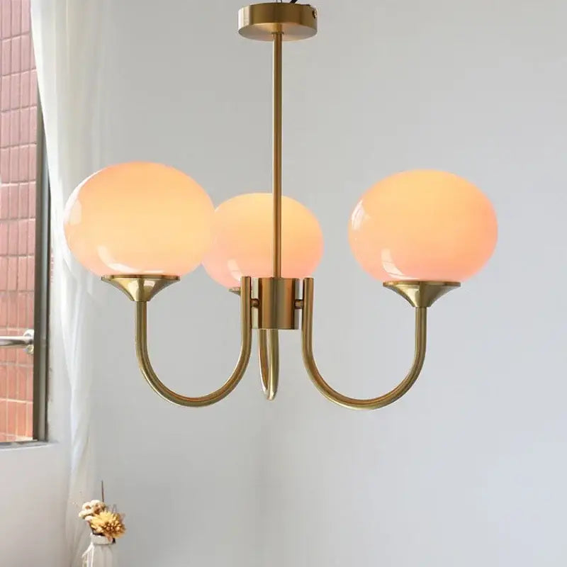Pink Glass Ball Chandelier