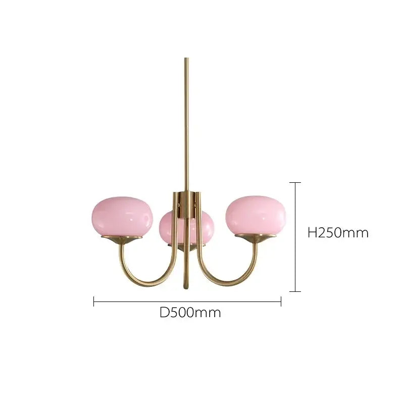 Pink Glass Ball Chandelier