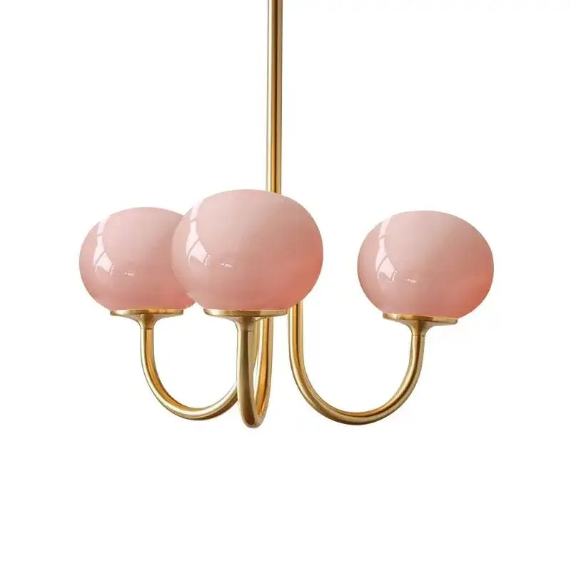 Pink Glass Ball Chandelier