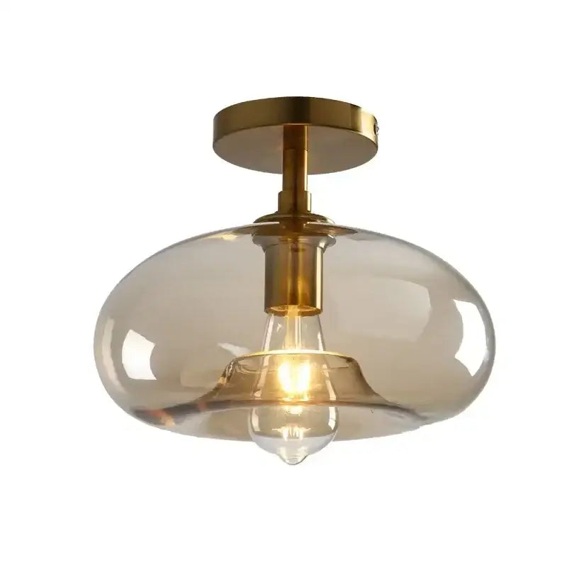 Amber Glass 28cm Ceiling Light